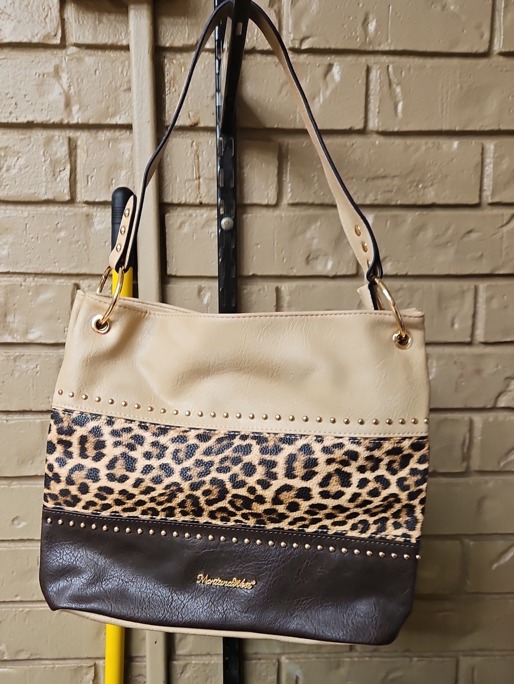 Montana West Beige, Leopard & Dark Brown Shoulder Bag